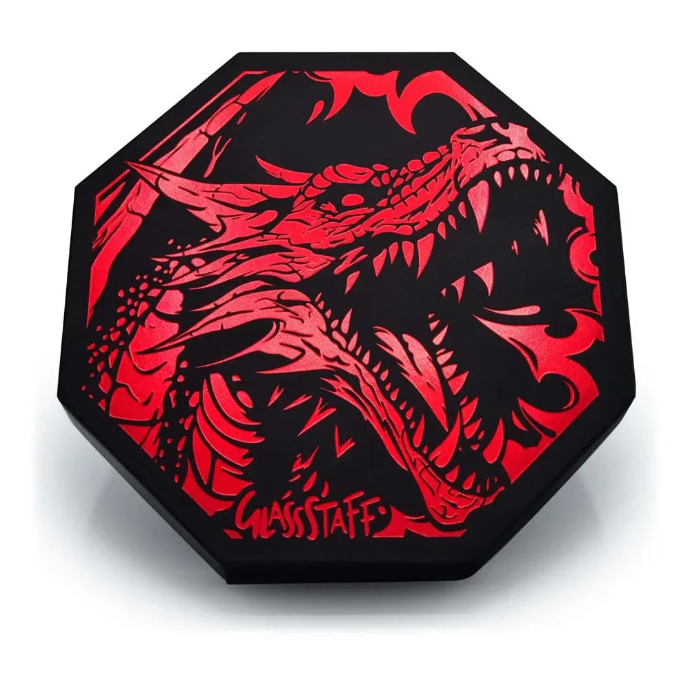 CritStones Arena Dice Tray Röd Draken Glassstaff