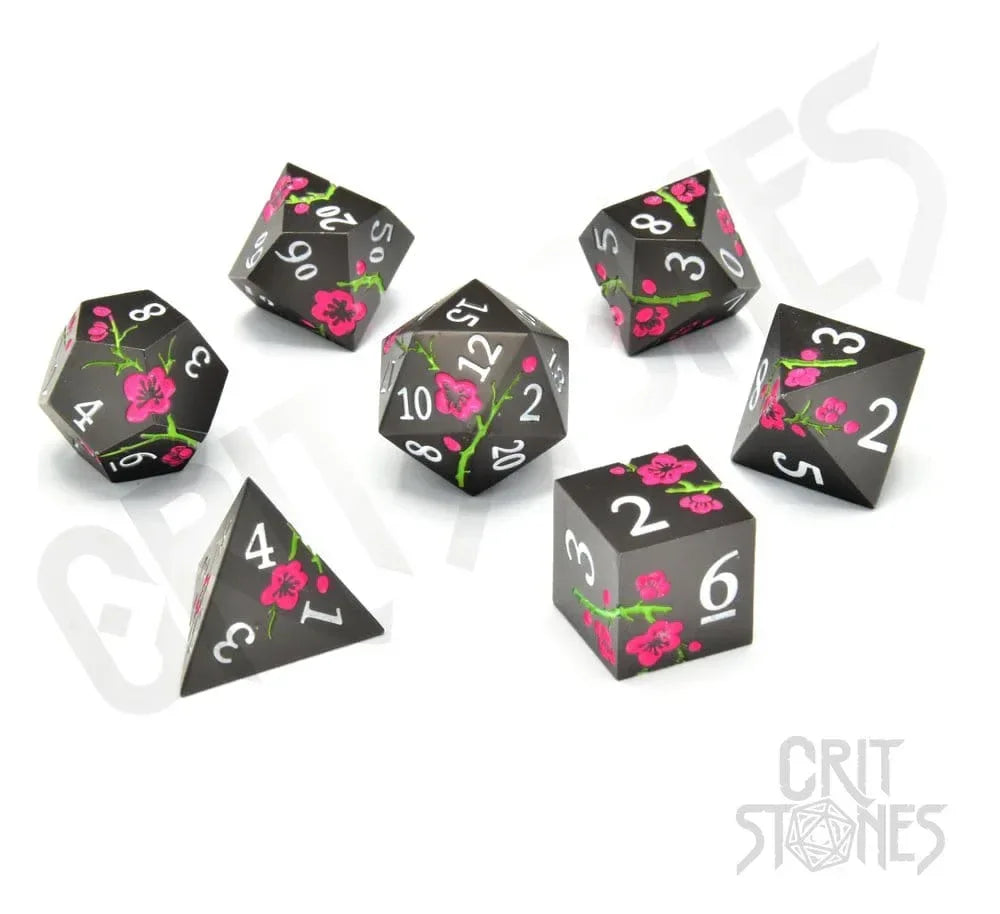 CritStones Metal Dice Set Nighttime Blossom (7) Glassstaff