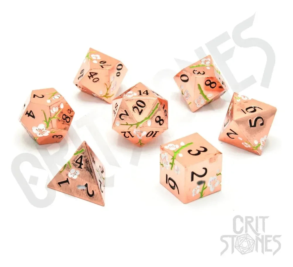 CritStones Metal Dice Set Pink Blossom (7) Glassstaff