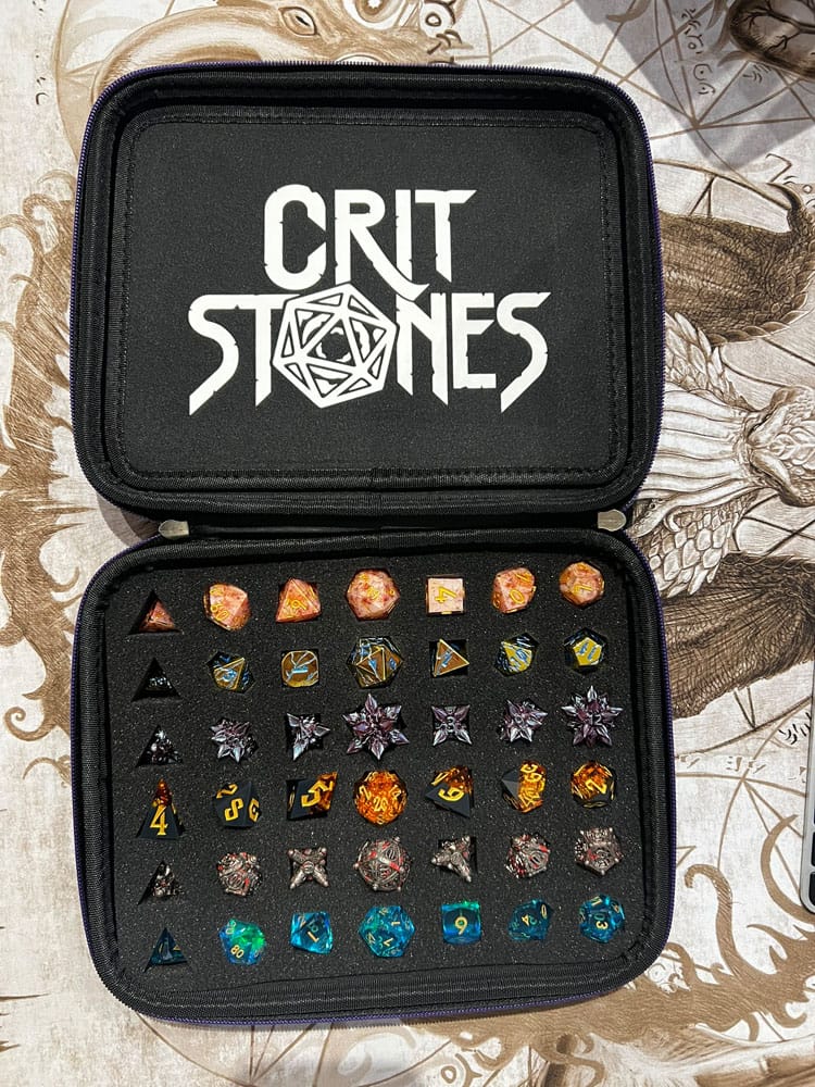 CritStones Dice Case Arcanum Blue Glassstaff