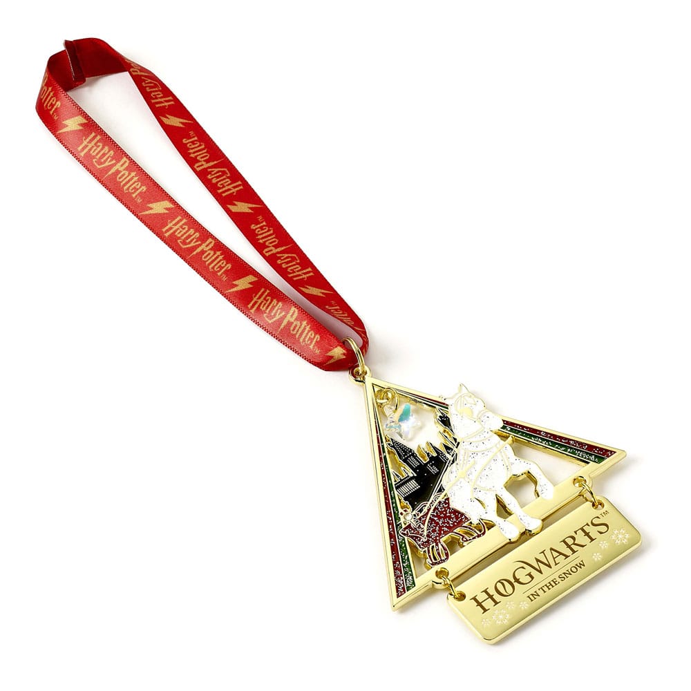 Harry Potter Hängande Julprydnad Hogwarts i Snön (Guldton) The Carat Shop