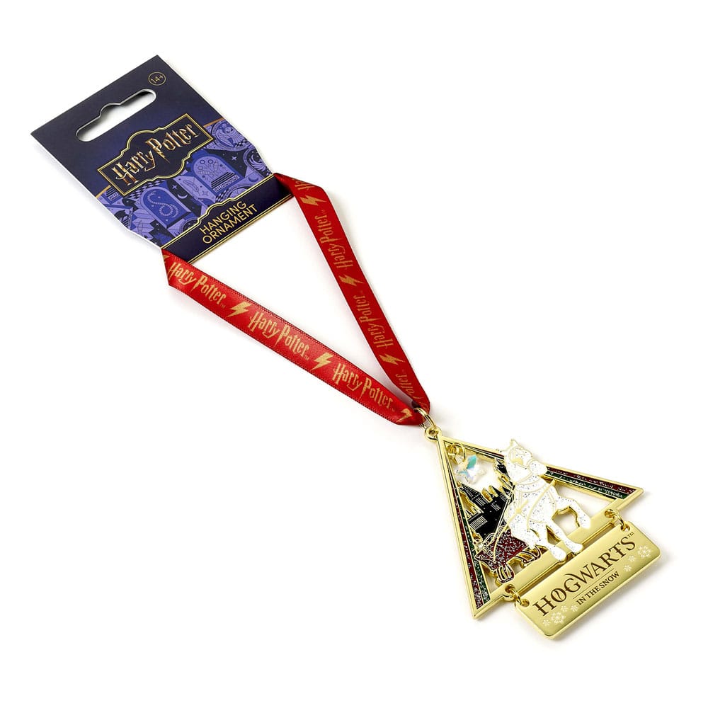 Harry Potter Hängande Julprydnad Hogwarts i Snön (Guldton) The Carat Shop