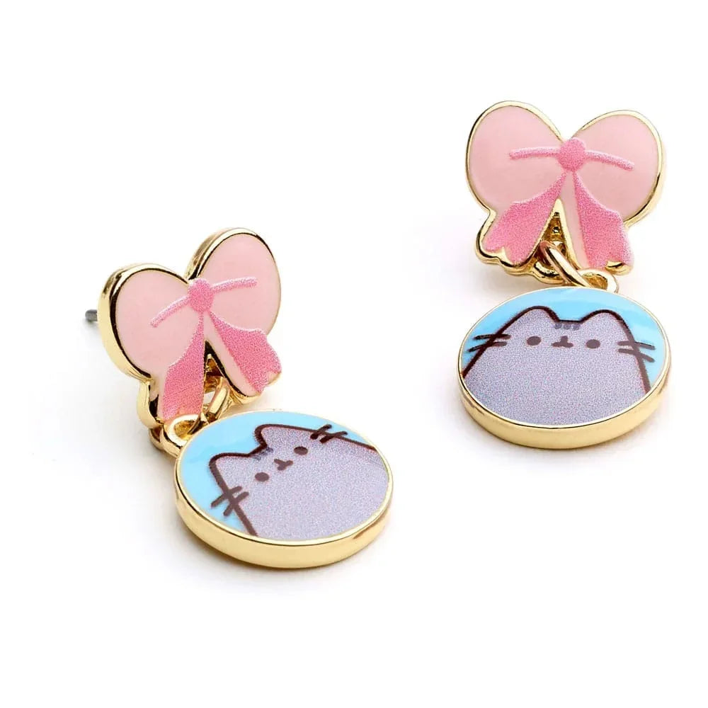 Pusheen Drop Earrings med Rosa Bows The Carat Shop