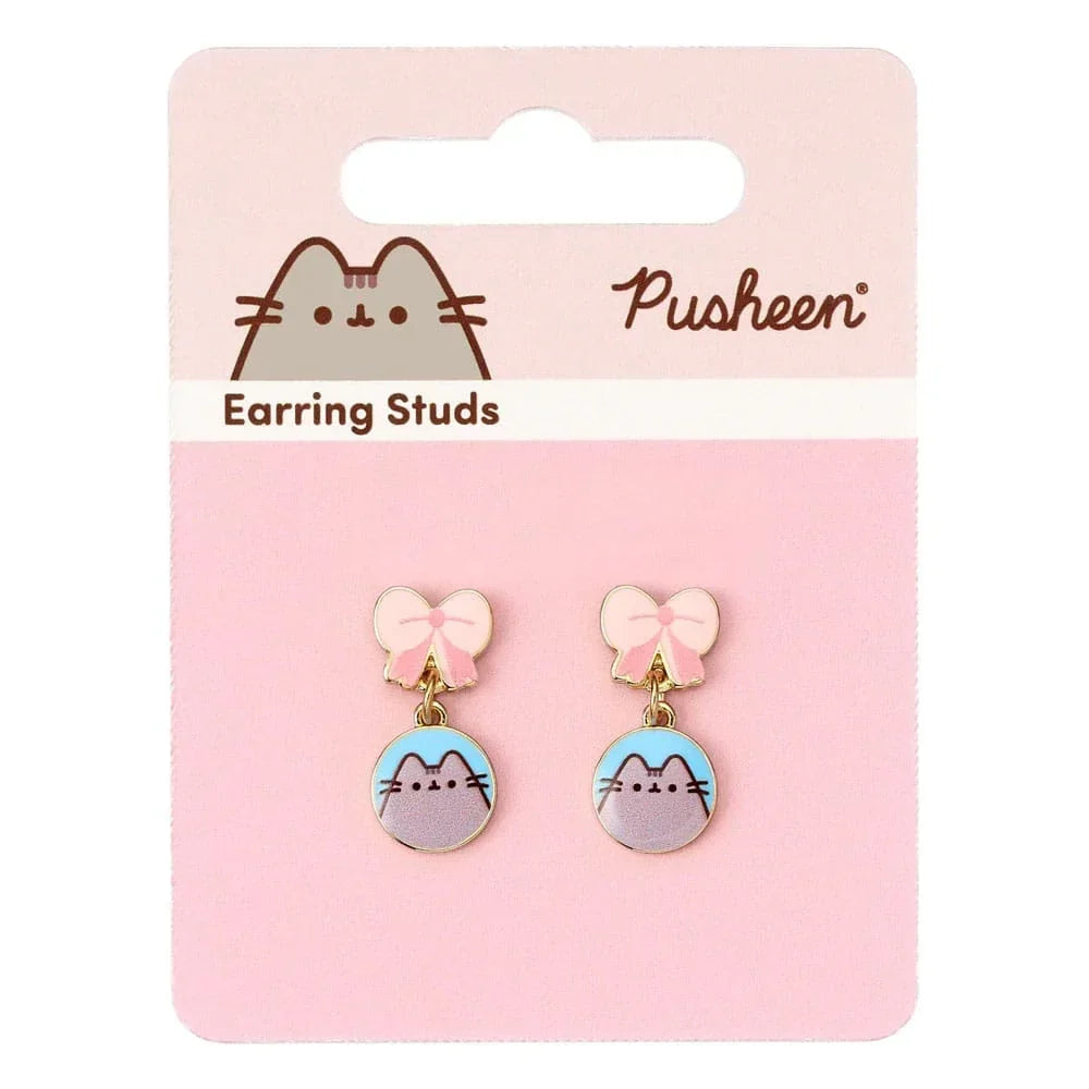 Pusheen Drop Earrings med Rosa Bows The Carat Shop
