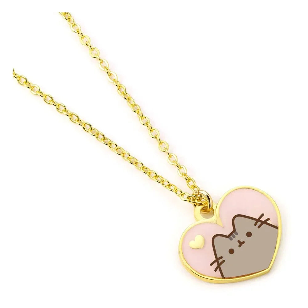 Pusheen Hänge & Halsband i Rosa och Guld Hjärta The Carat Shop