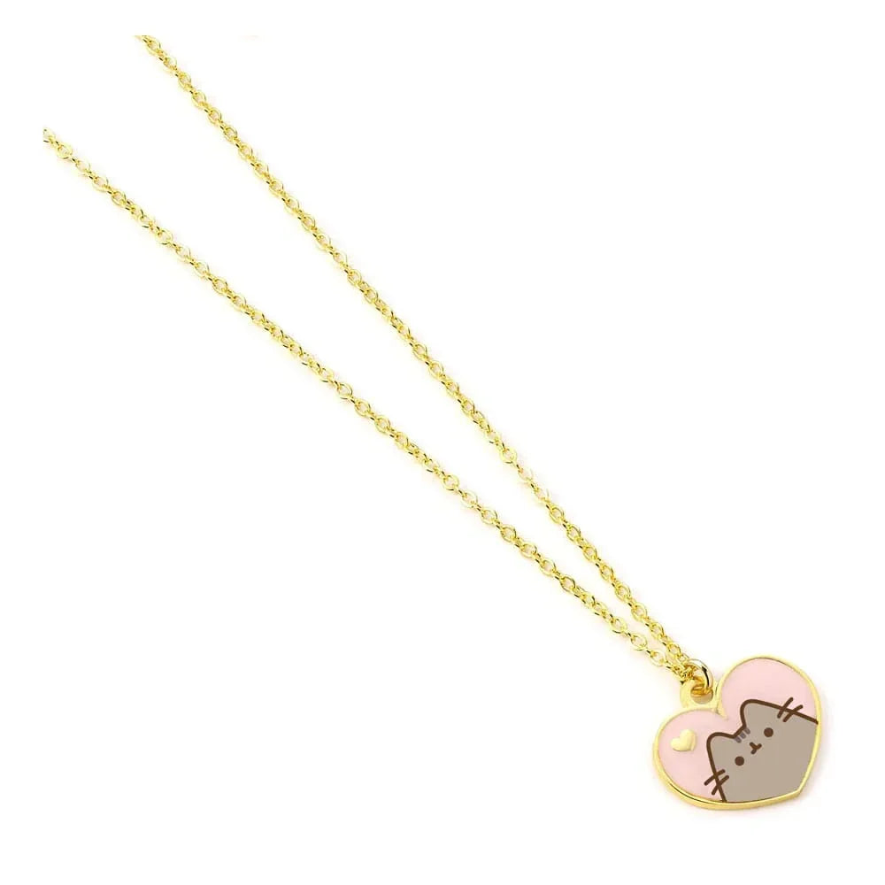 Pusheen Hänge & Halsband i Rosa och Guld Hjärta The Carat Shop