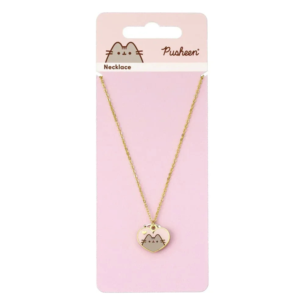 Pusheen Hänge & Halsband i Rosa och Guld Hjärta The Carat Shop