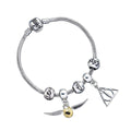 Harry Potter Armband Charm Set - Dödsrelikerna/Snitch/3 Trollformelpärlor (silverpläterad) The Carat Shop