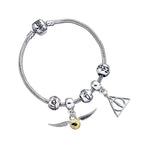 Harry Potter Armband Charm Set - Dödsrelikerna/Snitch/3 Trollformelpärlor (silverpläterad) The Carat Shop