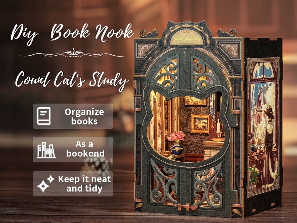 Book Corner Counter Cat Study 17 × 12 cm