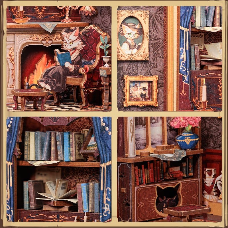 Book Corner Counter Cat Study 17 × 12 cm