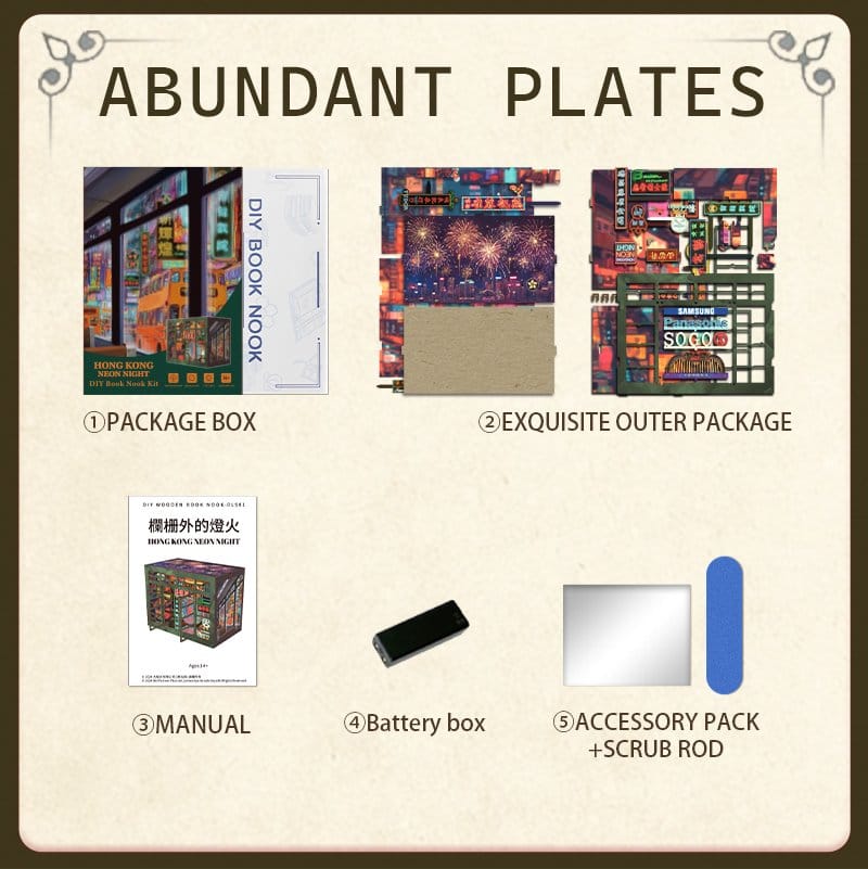 Bokhörna Hong Kong Neonljus 13 x 17 cm