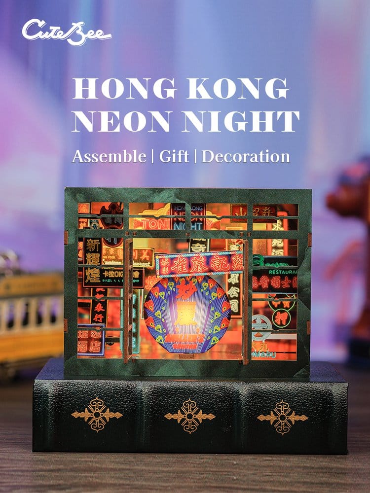 Book Nook Hong Kong Neon Lights 13 x 17 cm