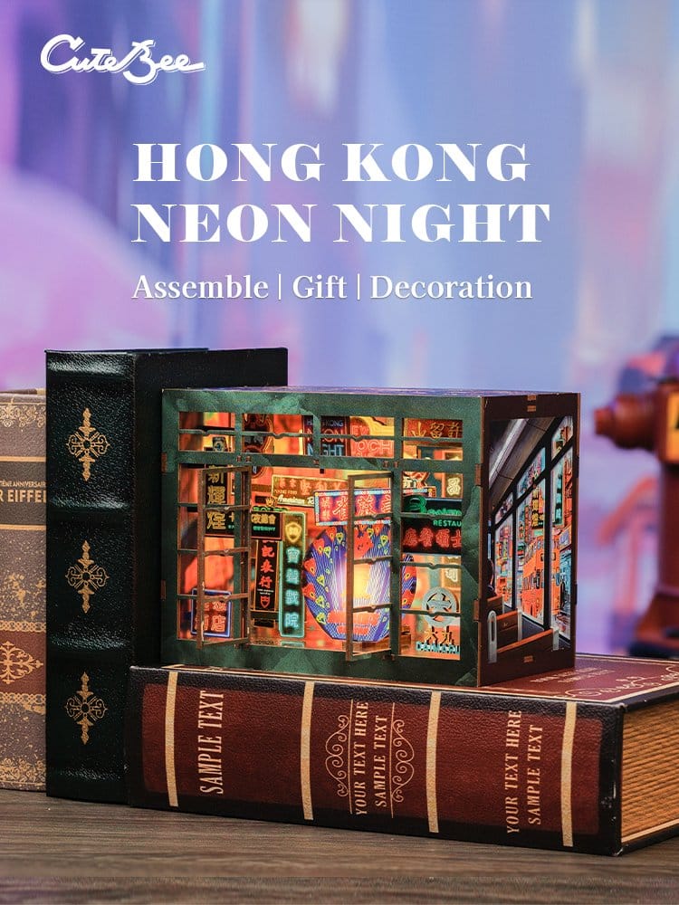 Book Nook Hong Kong Neon Lights 13 x 17 cm