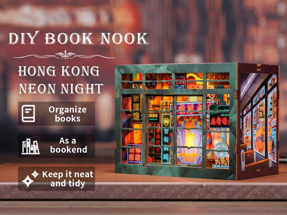 Book Nook Hong Kong Neon Lights 13 x 17 cm