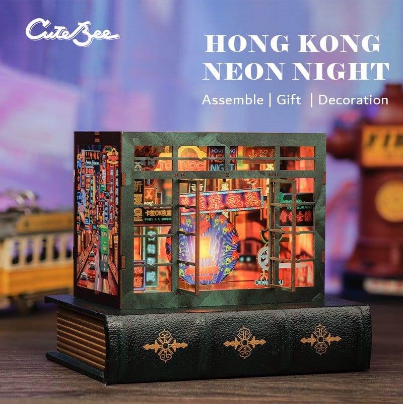 Book Nook Hong Kong Neon Lights 13 x 17 cm