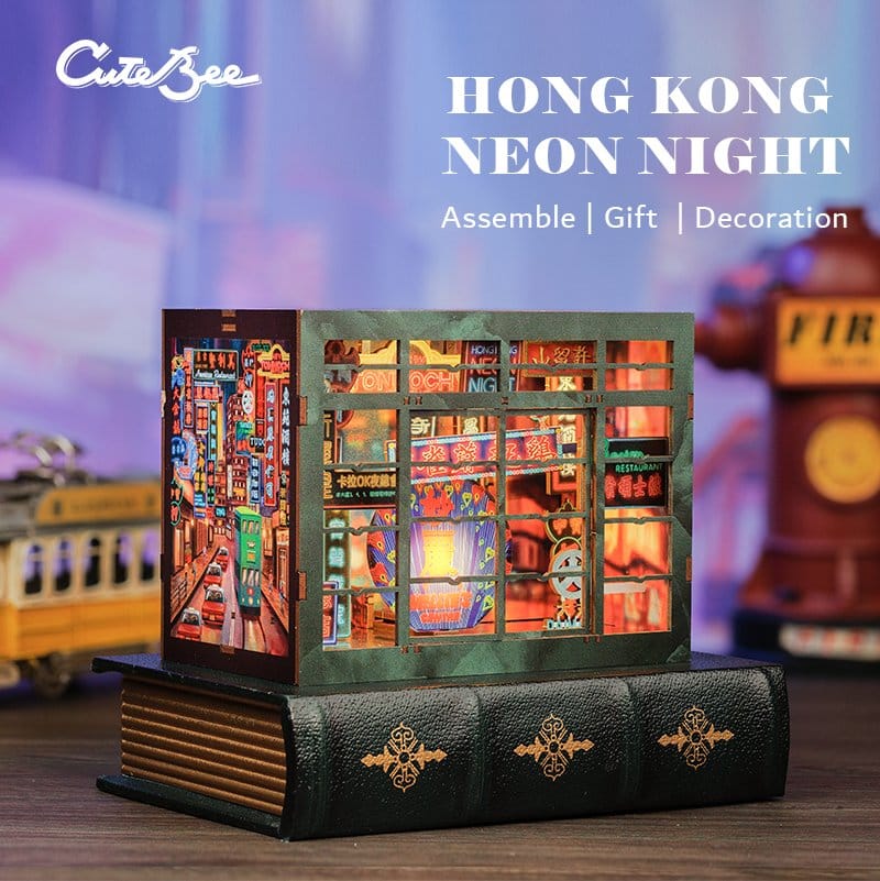 Book Nook Hong Kong Neon Lights 13 x 17 cm