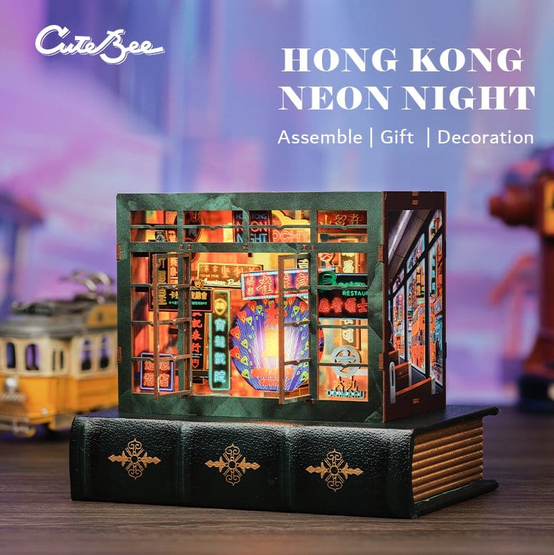 Book Nook Hong Kong Neon Lights 13 x 17 cm