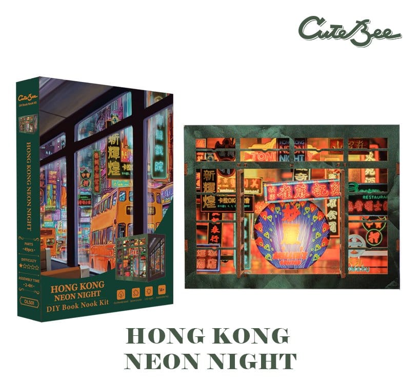 Book Nook Hong Kong Neon Lights 13 x 17 cm