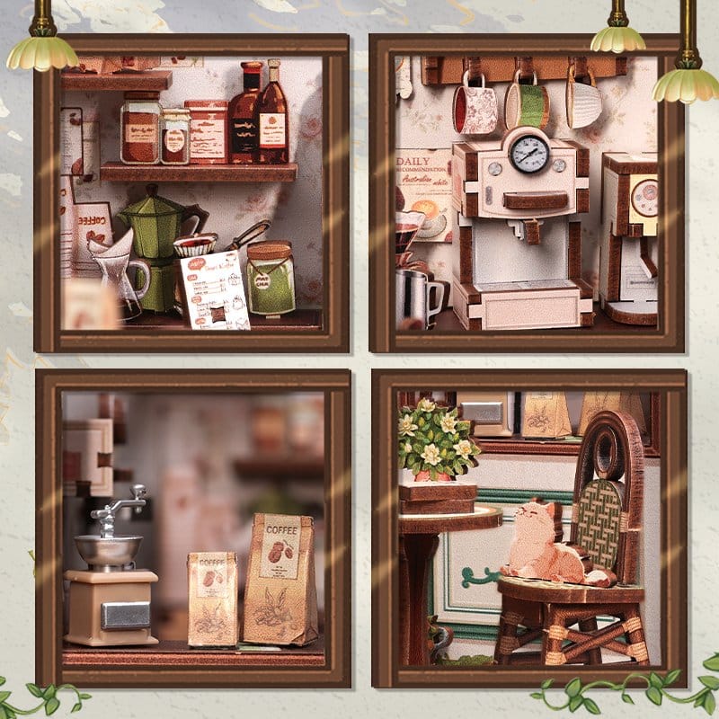 Miniatyrhus Modellbyggsats Sunny Café 20 x 16 cm