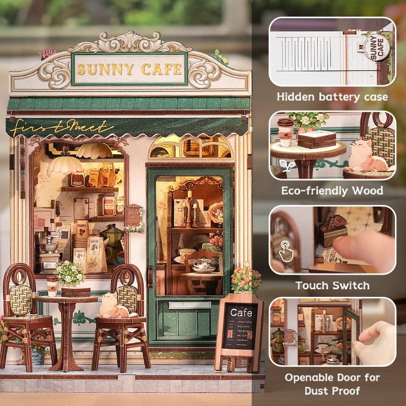 Miniatyrhus Modellbyggsats Sunny Café 20 x 16 cm