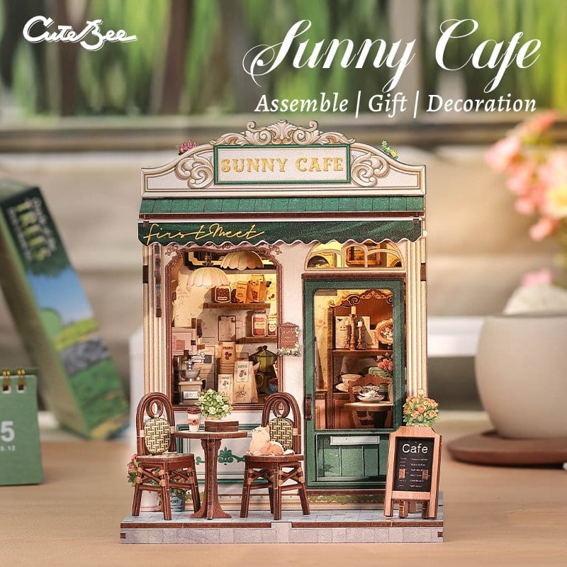 Miniatyrhus Modellbyggsats Sunny Café 20 x 16 cm