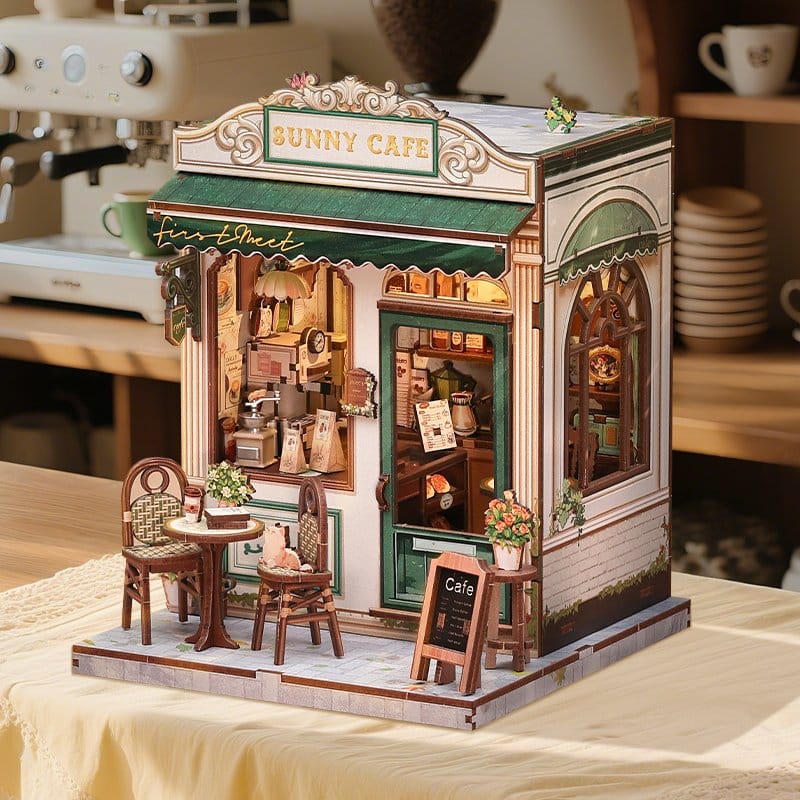 Miniatyrhus Modellbyggsats Sunny Café 20 x 16 cm