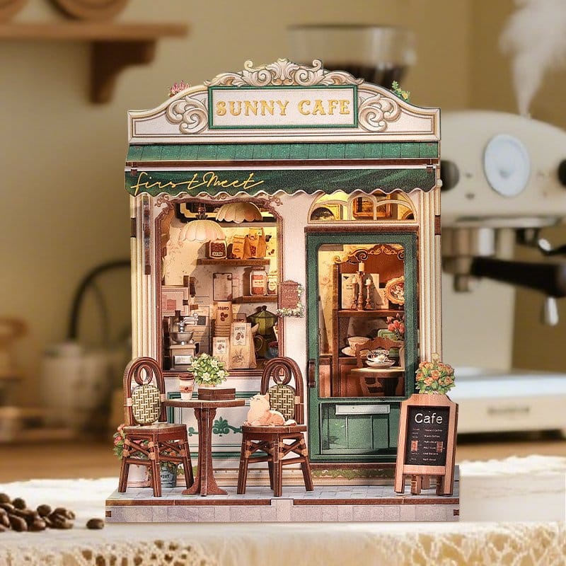 Miniatyrhus Modellbyggsats Sunny Café 20 x 16 cm