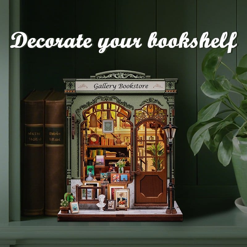 Miniatyrhus Modellbyggsats Galleri Bokhandel 20 x 16 cm