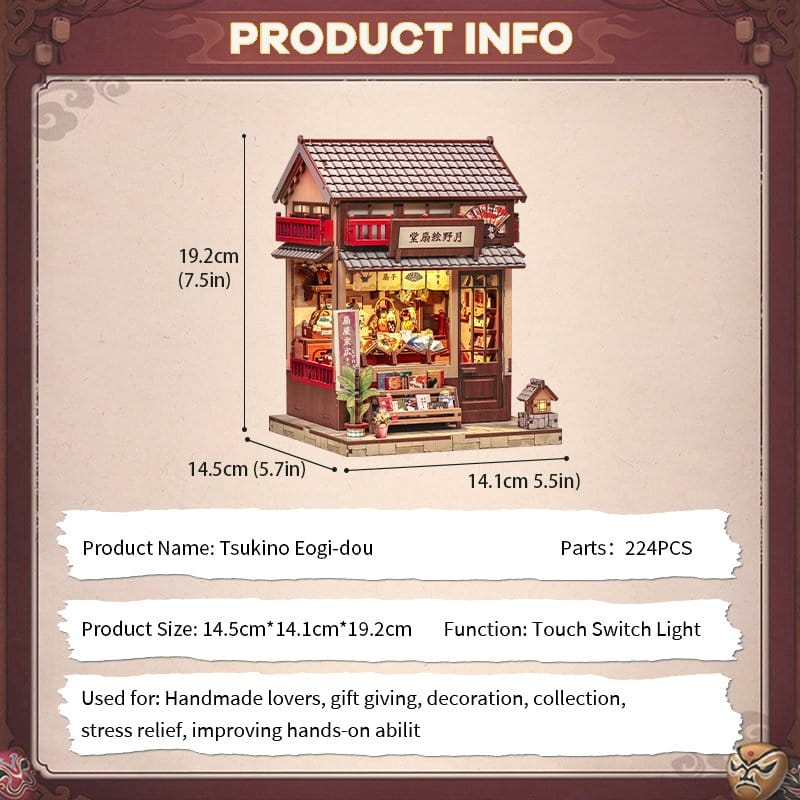Miniatyrhusmodellset Tsukino Eogi-dou 19 x 14 cm