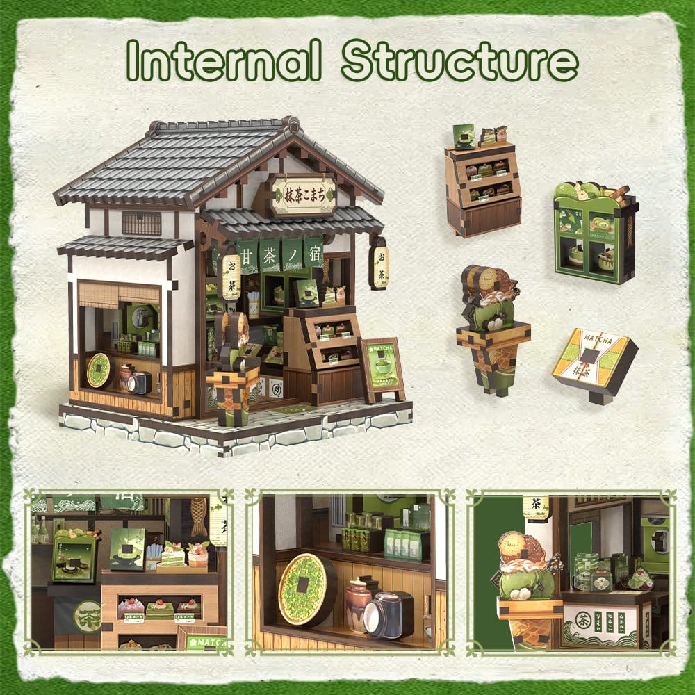 Miniatyrhus byggsats Kyoto Matcha Cottage 11 x 9 cm
