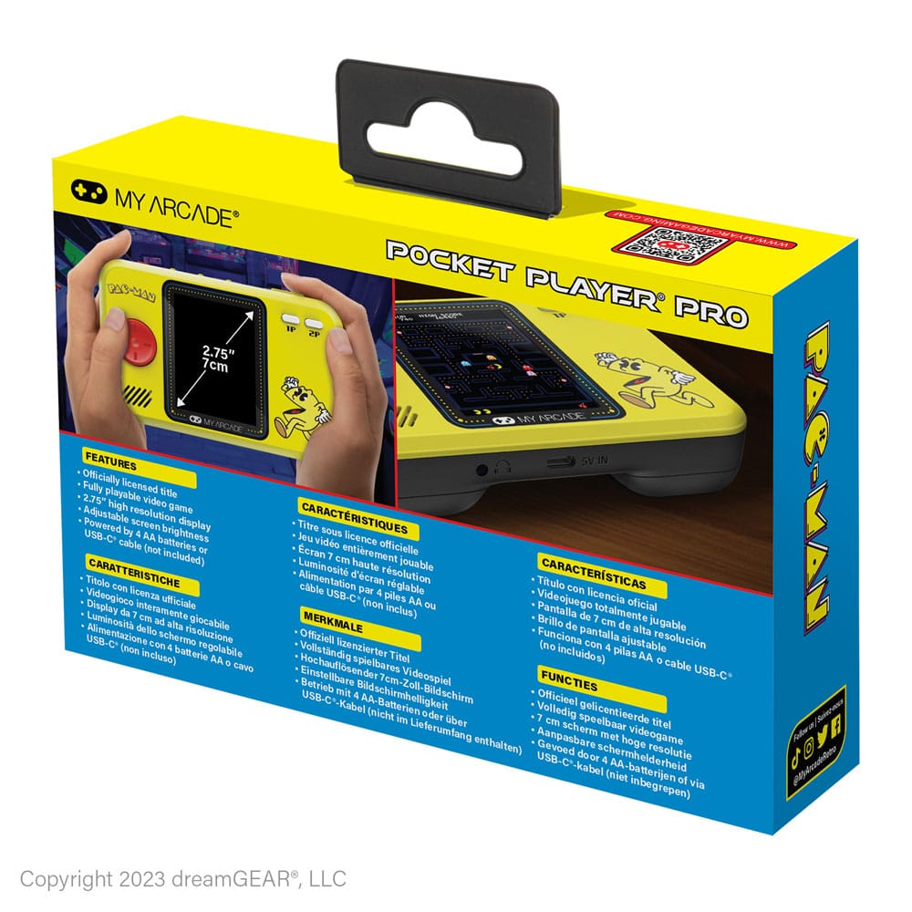 Pac-Man Portable Gaming System Pocket Player Pro My Arcade