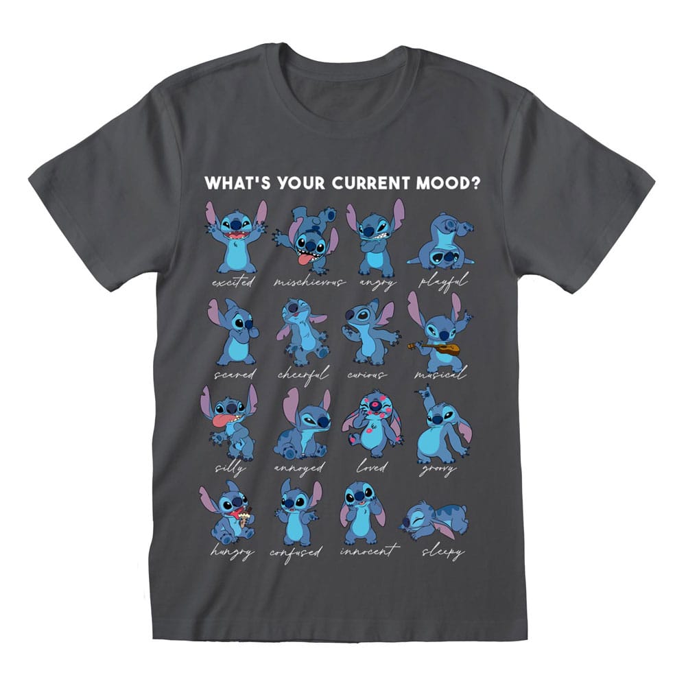 Lilo & Stitch T-Shirt Stitch Emotions Charcoal Size XL Heroes Inc