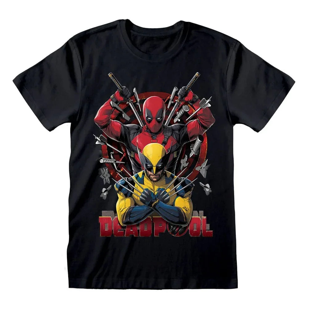 Deadpool T-Shirt with Wolverine Weapons - Size M