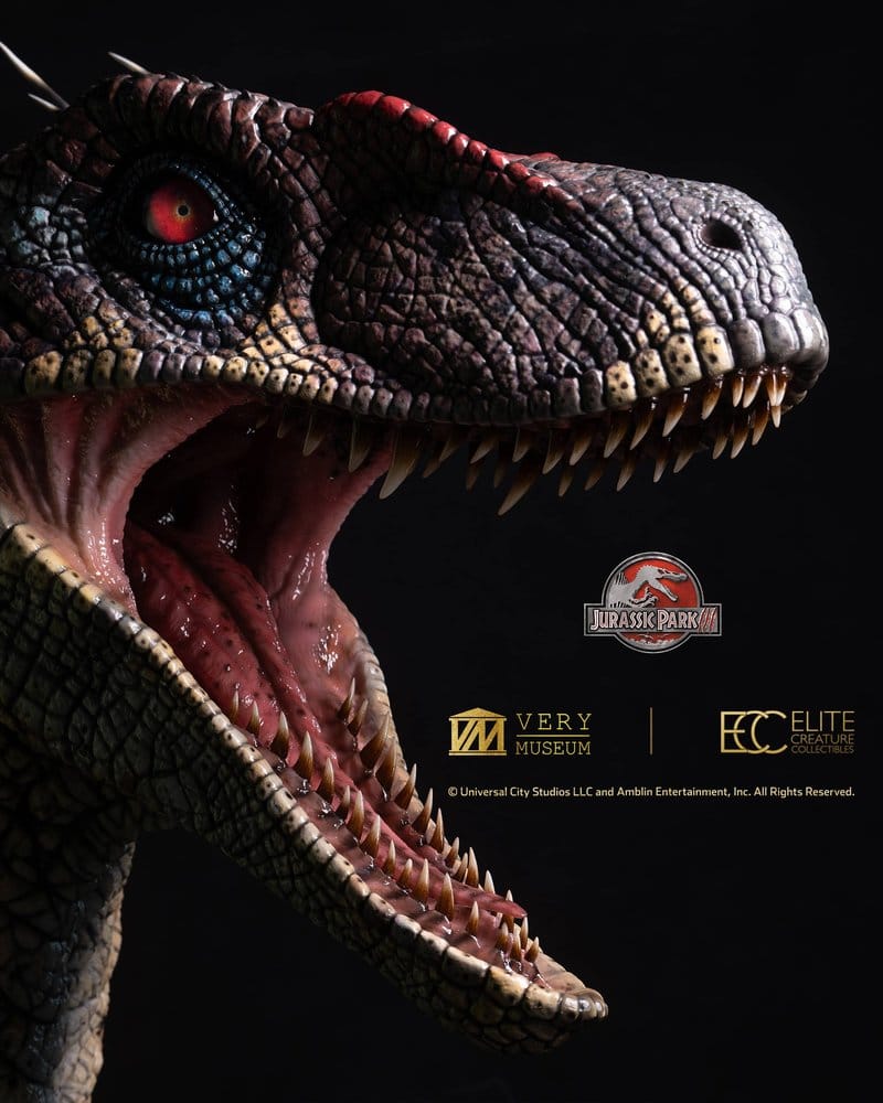 Jurassic Park III Life Size Bust Male Alpha Velociraptor "Blood Knight" 83 cm