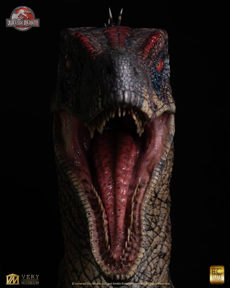 Jurassic Park III Life Size Bust Male Alpha Velociraptor "Blood Knight" 83 cm
