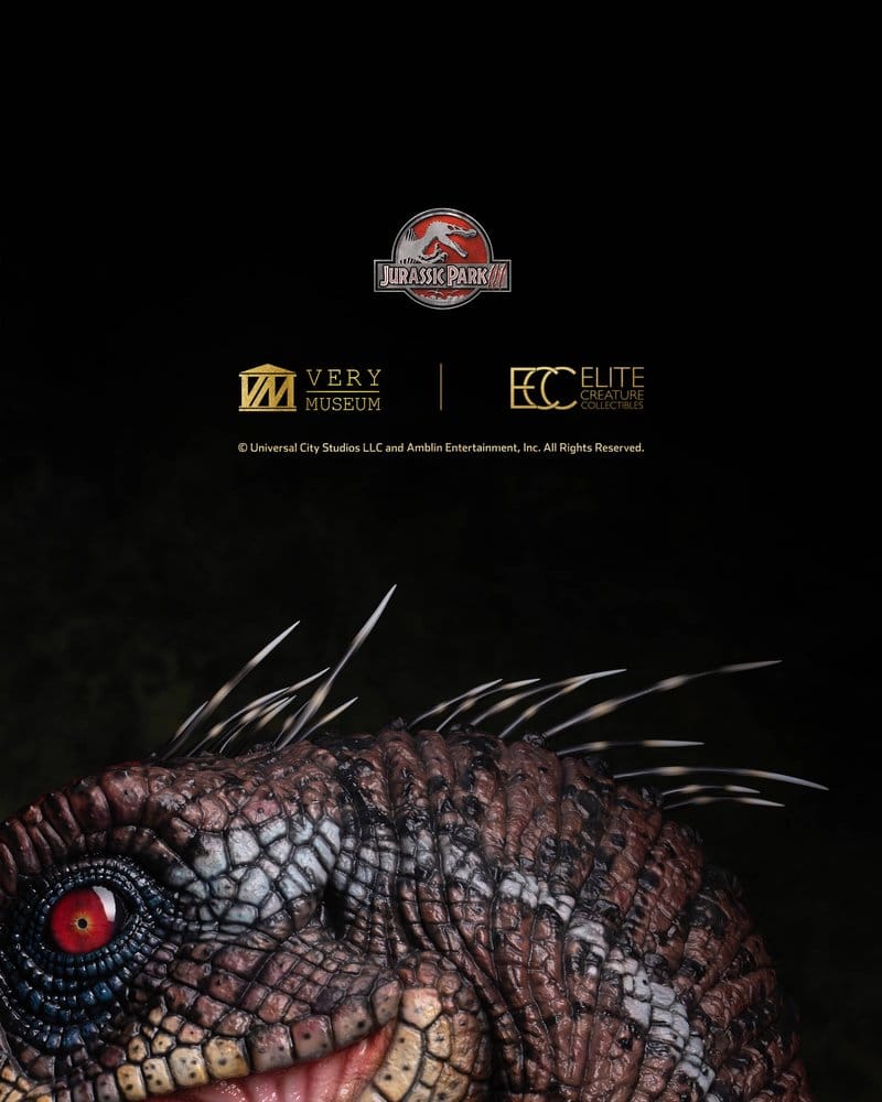 Jurassic Park III Life Size Bust Male Alpha Velociraptor "Blood Knight" 83 cm