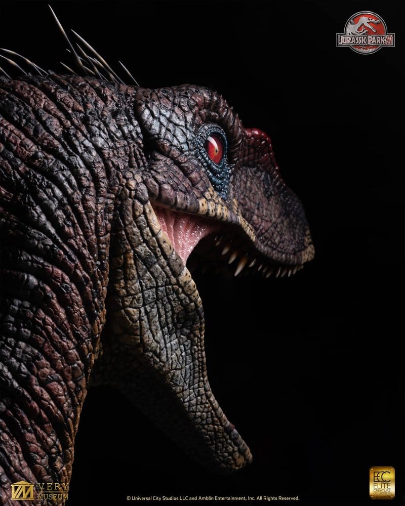 Jurassic Park III Life Size Bust Male Alpha Velociraptor "Blood Knight" 83 cm