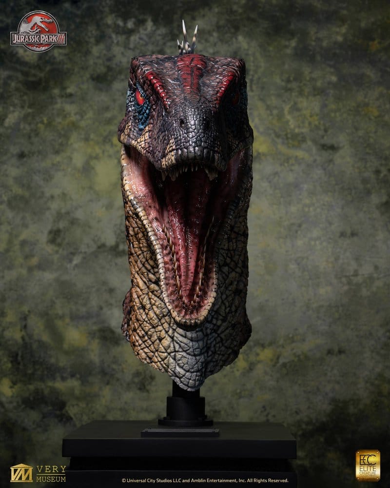 Jurassic Park III Life Size Bust Male Alpha Velociraptor "Blood Knight" 83 cm