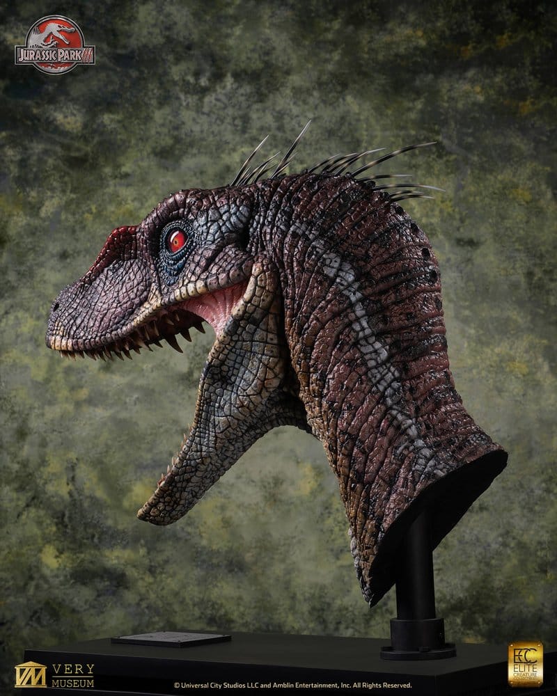 Jurassic Park III Life Size Bust Male Alpha Velociraptor "Blood Knight" 83 cm