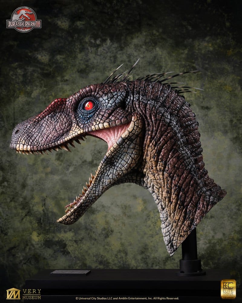 Jurassic Park III Life Size Bust Male Alpha Velociraptor "Blood Knight" 83 cm
