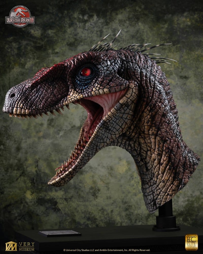 Jurassic Park III Life Size Bust Male Alpha Velociraptor "Blood Knight" 83 cm