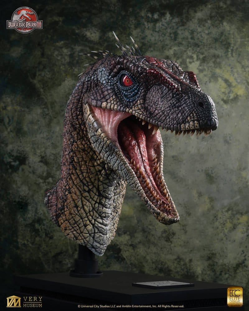 Jurassic Park III Life Size Bust Male Alpha Velociraptor "Blood Knight" 83 cm