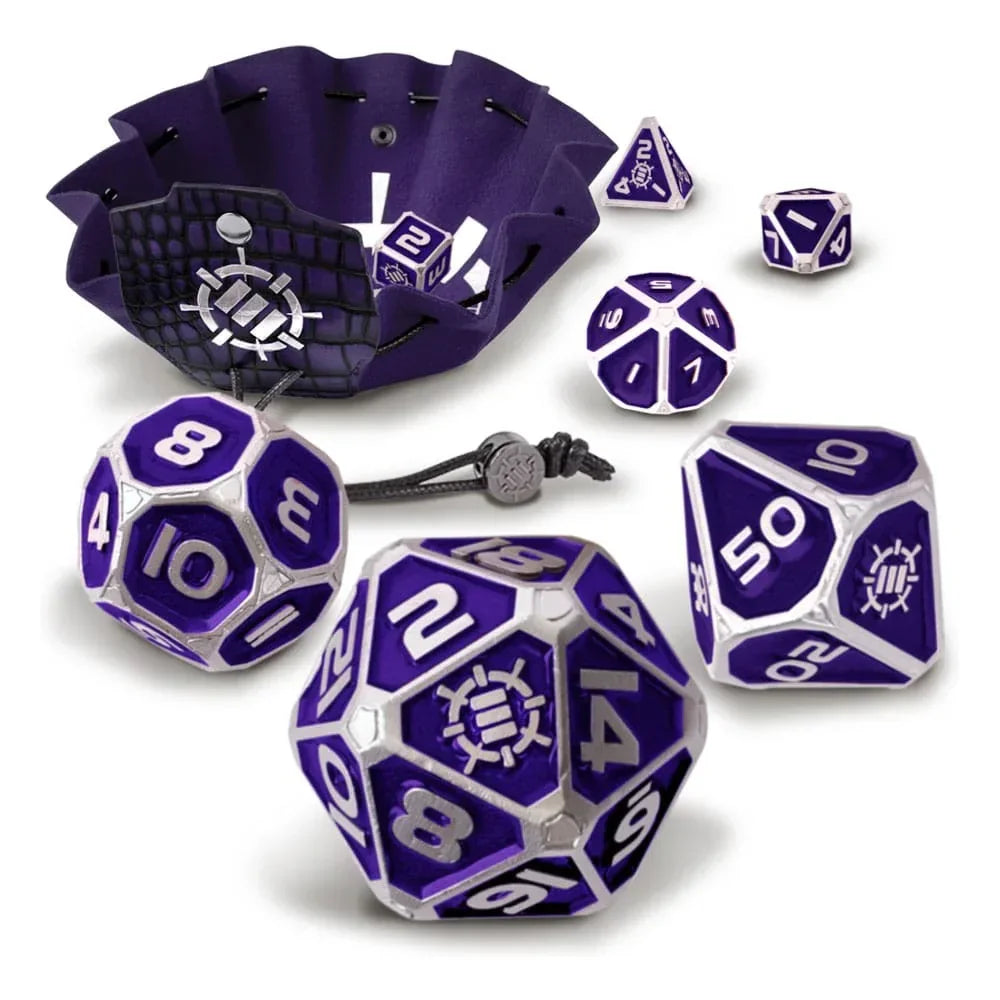 Enhance Tabletop Series Metal RPG Dice Set Purple (7) Enhance