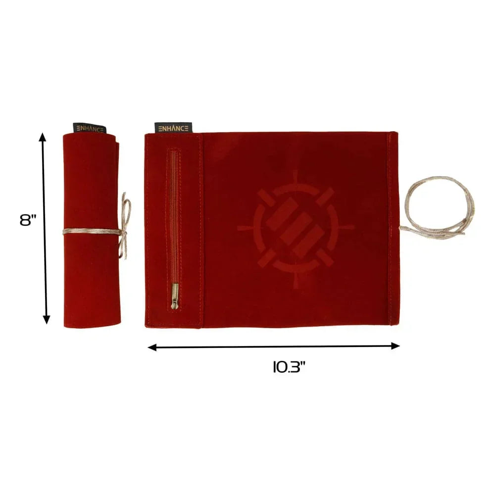 ENHANCE Tabletop Roll on a Scroll Väska med Tärningar Röd Enhance