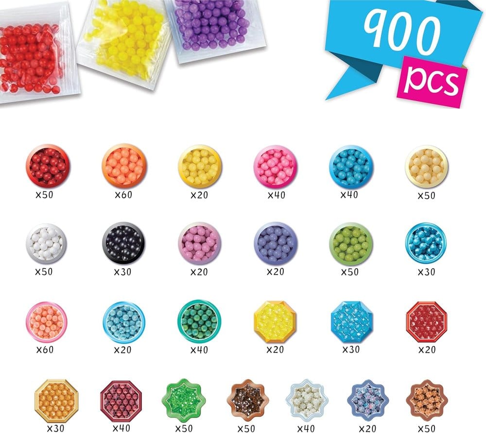 Aquabeads Kreativstudio Startset - Komplett pysselset med 900 färgglada pärlor och pop-up skaparbord för omedelbar pysselglädje