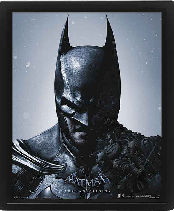 Batman Arkham Origins Inramat 3D Effekt Affischpaket Batman mot Joker 26 x 20 cm (3 stycken)