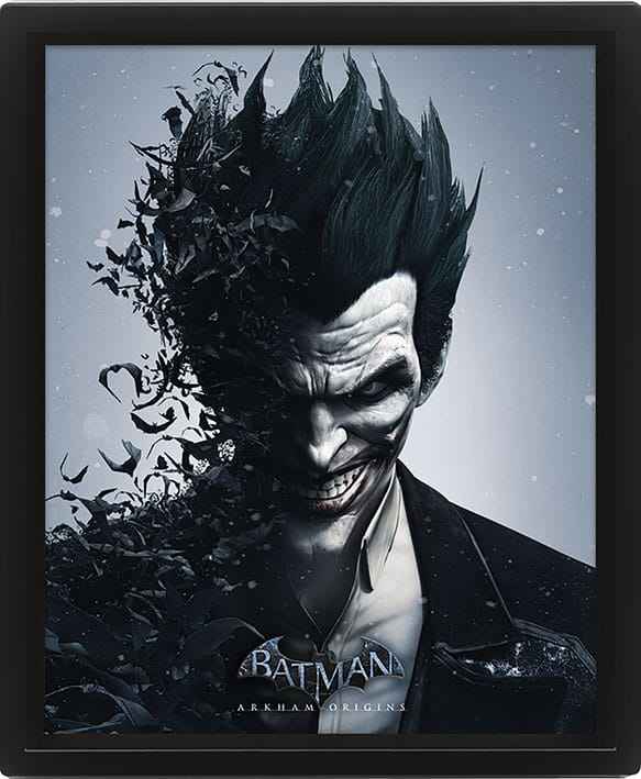Batman Arkham Origins Inramat 3D Effekt Affischpaket Batman mot Joker 26 x 20 cm (3 stycken)