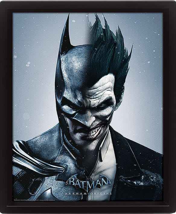 Batman Arkham Origins Inramat 3D Effekt Affischpaket Batman mot Joker 26 x 20 cm (3 stycken)