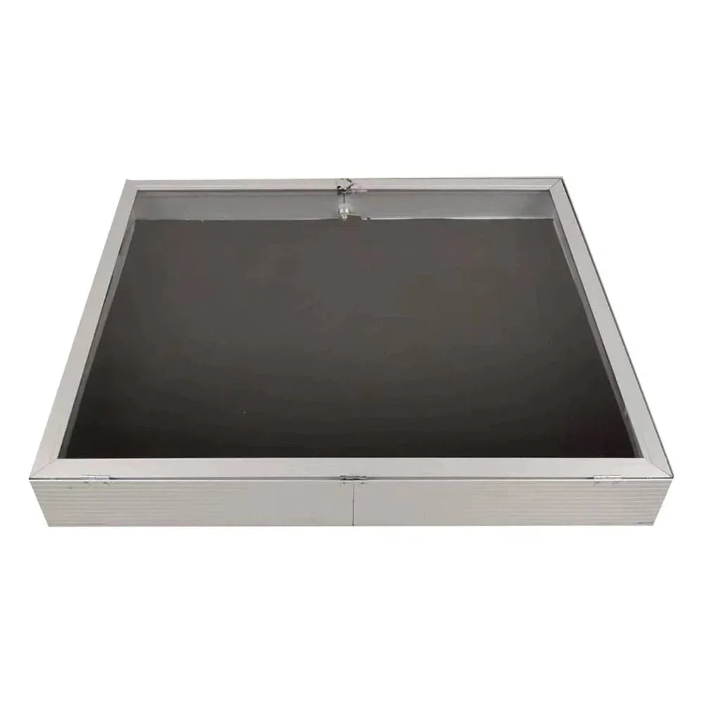 Evoretro Aluminium Display Case Silver - Låsbart Vitrinskåp Evoretro